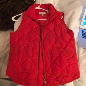 Neon orange J Crew zip up vest